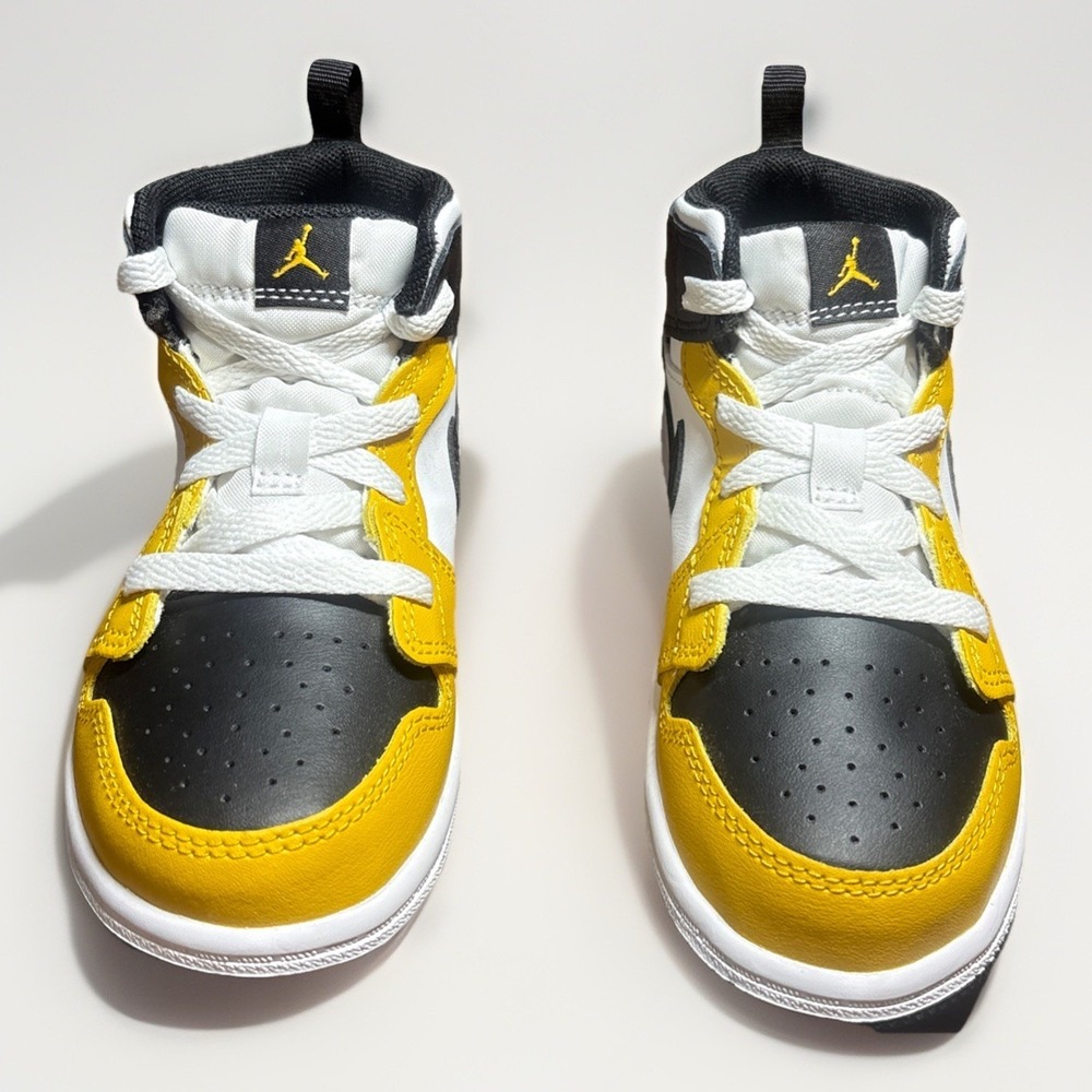 Jordan 1 Mid (TD) Toddlers' Shoes Yellow Ochre-Black-White DQ8425-701 Size 10c - Picture 2 of 9